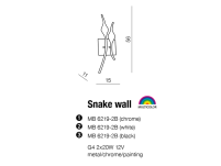 Kinkiet Snake white AZzardo AZ0047  kształtem przypomina węże ma kolor biały - 3