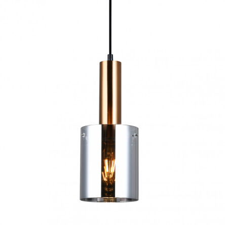 Lampa wisząca SARDO PND-5581-1-BRO+SG Italux Nowoczesna mosiądz dymione klosze
