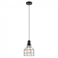 Lampa wisząca Synthia MDM2266-1 Italux styl vintage lampa ma kolor czarny klosz jest z drutu o nietypowym kształcie