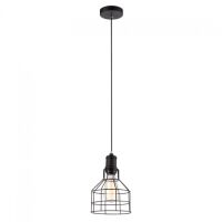 Lampa wisząca Synthia MDM2266-1 Italux styl vintage lampa ma kolor czarny klosz jest z drutu o nietypowym kształcie
