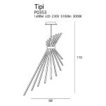 Lampa wisząca TIPI P0353 MAXlight AWANGARDOWA NIETUZINKOWA CZARNA LED IMPONUJĄCA FORMA - 6