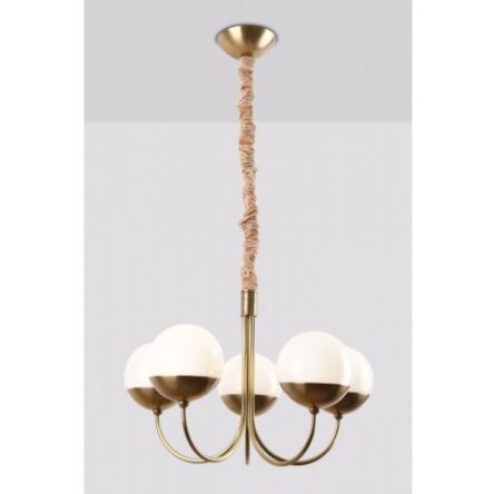 Lampa wisząca Dallas 5 P0240 Maxlight okrągłe klosze ze szkła złota podstawa