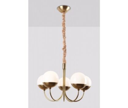Lampa wisząca Dallas 5 P0240 Maxlight okrągłe klosze ze szkła złota podstawa