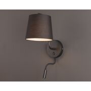 Kinkiet CHICAGO II BK + LED W0197 Maxlight tkaniny ruchomy wysięgnik led do czytania
