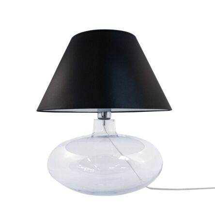 Lampa stołowa ADANA GRAFIT ZumaLine Szklana transparentna podstawa + klosz
