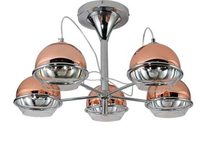 Lampa sufitowa VERONI LDC 1029-5 (R.GD) Lumina Deco różowe złoto 5x G9 