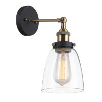 Kinkiet FRANCIS  MBM-2563/1 GD+CL Italux GLAMOUR RETRO CZARNO / ZŁOTY KORPUS TRANSPARENTNY KLOSZ