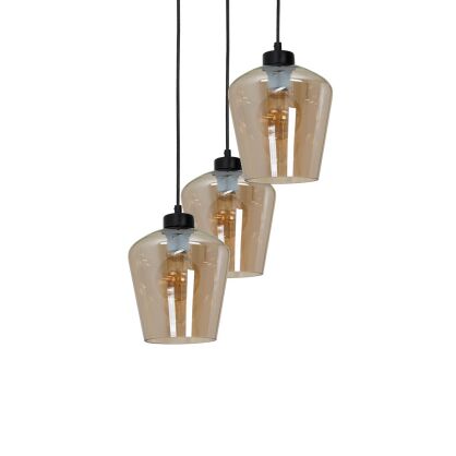 Lampa wisząca SANTIAGO AMBER potrójny zwis kolor bursztynu MLP6613