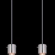 Lampa wisząca Marqu MDM1636/2A Italux  nowoczesna lampa wykończenie w kolorze chromu klosz w kształcie tuby transparentny wewnątrz zwisające kryształki podsufitka na listwie