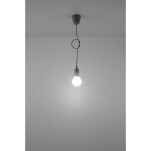 LAMPA WISZĄCA DIEGO 1  SZARA SOLLUX  Lampa Ścienna NOWOCZESNY stal  SL.0575 metalowa lampa LED - 6