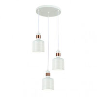 Lampa wisząca Restenza PND-2439-3-WH  Italux  3 ZWISY NA OKRĄGŁEJ PODSUFITCE BIAŁE AŻUROWE TUBY E27 designerska 
