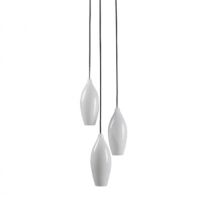 LAMPA WISZĄCA ZUMA LINE CHAMPAGNE  MD2101A-3W KLOSZE 3 SMUKŁY BIAŁY CHOMOWANA KONSTRUKCJA SZKŁO RÓŻNE DŁUGOŚCI