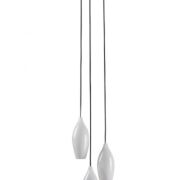 LAMPA WISZĄCA ZUMA LINE CHAMPAGNE  MD2101A-3W KLOSZE 3 SMUKŁY BIAŁY CHOMOWANA KONSTRUKCJA SZKŁO RÓŻNE DŁUGOŚCI