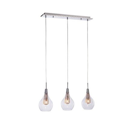 Lampa wisząca Elektra 3 Line AZzardo AZ1689 wykonana jest z aluminium oraz szkła w kolorze transparentnym/ złotym styl skandynawski