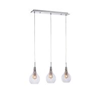 Lampa wisząca Elektra 3 Line AZzardo AZ1689 wykonana jest z aluminium oraz szkła w kolorze transparentnym/ złotym styl skandynawski