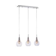 Lampa wisząca Elektra 3 Line AZzardo AZ1689 wykonana jest z aluminium oraz szkła w kolorze transparentnym/ złotym styl skandynawski
