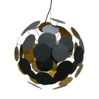 LAMPA WISZĄCA ZUMA LINE DOTS PENDANT TS-081111P-BK  nowoczesna elementy dekoracyjne stanowią kropki w zewnętrznej stronie czarne a od środka złote kulisty kształt lampy