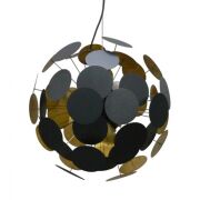 LAMPA WISZĄCA ZUMA LINE DOTS PENDANT TS-081111P-BK  nowoczesna elementy dekoracyjne stanowią kropki w zewnętrznej stronie czarne a od środka złote kulisty kształt lampy