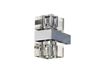 Kinkiet Box 2  AZzardo AZ0035 wykonana z metalu oraz transparentnego szkła
