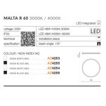 Plafon MALTA R60 AZZARDO LED 48W 3000K/4000K AZ4255 AZ4256 CZARNY - 2