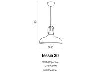 Lampa wisząca Tessio 30 AZzardo AZ1289  z metalu oraz skóry, klosz ma kolor biały nowoczesna - 3