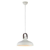 Lampa wisząca Tessio 30 AZzardo AZ1289  z metalu oraz skóry, klosz ma kolor biały nowoczesna