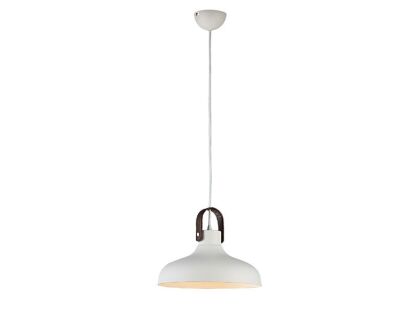 Lampa wisząca Tessio 30 AZzardo AZ1289  z metalu oraz skóry, klosz ma kolor biały nowoczesna