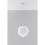 Lampa Wisząca Biała Kula UGO 40 LED SL.0265 nowoczesna klosz z białego szkła w kształcie kuli metalowe elementy w kolorze srebrnym - 3