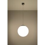 Lampa Wisząca Biała Kula UGO 40 LED SL.0265 nowoczesna klosz z białego szkła w kształcie kuli metalowe elementy w kolorze srebrnym - 2