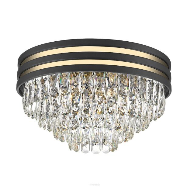 Plafon NAICA C0525-05A-P7D7 Zuma Line elegancki kryształki czarny złoty