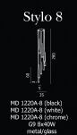 Lampa wisząca Stylo 8 AZzardo MD1220A-8 BK AZ0161 czarna klosze w kształcie stożków na końcach szklane - 4