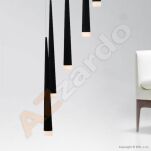 Lampa wisząca Stylo 8 AZzardo MD1220A-8 BK AZ0161 czarna klosze w kształcie stożków na końcach szklane - 2