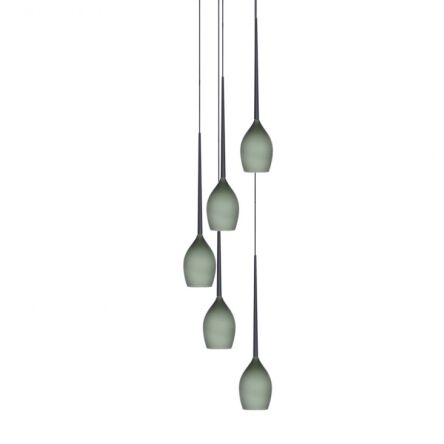 Lampa wisząca Izza 5 AZ2939 Szklane dymione klosze