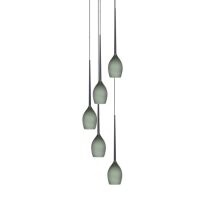 Lampa wisząca Izza 5 AZ2939 Szklane dymione klosze