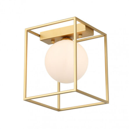 Lampa sufitowa MEDIAMO MXM-4582/1 GD Italux MODNY ZŁOTY KOLOR SZKLANY KLOSZ UMIESZCZONY W 