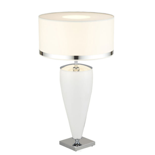 Lampa stołowa LORENA 357 Argon BIAŁA szklana podstawa wysokość 75 cm elegancka