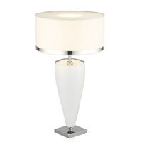 Lampa stołowa LORENA 357 Argon BIAŁA szklana podstawa wysokość 75 cm elegancka