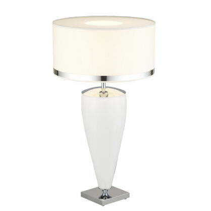 Lampa stołowa LORENA 357 Argon BIAŁA szklana podstawa wysokość 75 cm elegancka
