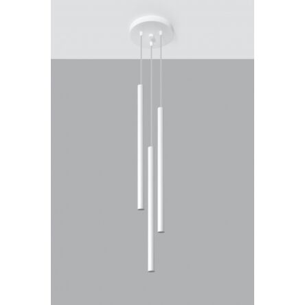 LAMPA WISZĄCA PASTELO 3P Biała Rura Walec Led SOLLUX  Lampa Ścienna NOWOCZESNY stal  SL.0467 metalowa lampa 