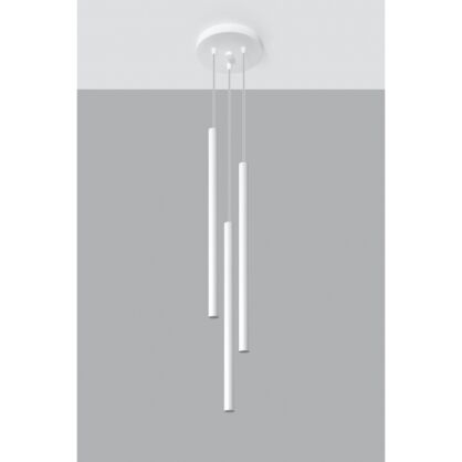 LAMPA WISZĄCA PASTELO 3P Biała Rura Walec Led SOLLUX  Lampa Ścienna NOWOCZESNY stal  SL.0467 metalowa lampa 