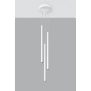 LAMPA WISZĄCA PASTELO 3P Biała Rura Walec Led SOLLUX  Lampa Ścienna NOWOCZESNY stal  SL.0467 metalowa lampa 