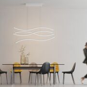 Lampa wisząca WAVES AZ2913 nowoczesny styl kolor baiały aluminiowa 4 ledowe fale