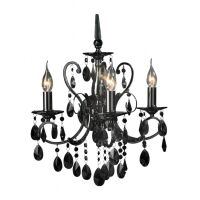 Kinkiet Barocco Black MB72709-3B Italux  czarna kryształki styl pałacowy elagancki