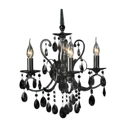 Kinkiet Barocco Black MB72709-3B Italux  czarna kryształki styl pałacowy elagancki