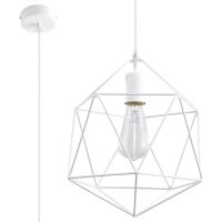 Loftowa Nowoczesna Lampa wisząca  Gaspare biała SL.0290 klosz z metalu druciasty