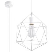 Loftowa Nowoczesna Lampa wisząca  Gaspare biała SL.0290 klosz z metalu druciasty