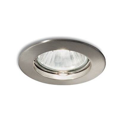 Lampa wpuszczana  JAZZ FI1 NIKIEL Ideal Lux  083087 okrągła aluminiowa ramka kolor niklu wymaga wbudowania w ścianę