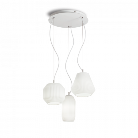 LAMPA WISZĄCA Żyrandol Origami Sp3 198095 NOWOCZESNY IP20 SZKŁO Ideal Lux oprawa wisząca w kolorze białym 