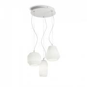 LAMPA WISZĄCA Żyrandol Origami Sp3 198095 NOWOCZESNY IP20 SZKŁO Ideal Lux oprawa wisząca w kolorze białym 