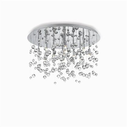 Plafon Neve PL8 Ideal Lux  022222 Klosz tworzy dekoracyjne szklane bombki zawiszone na nylonowych strunach